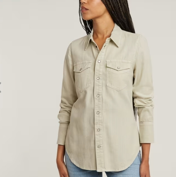 G-Star Plush Cord Tacoma Western Shirt-Ivory